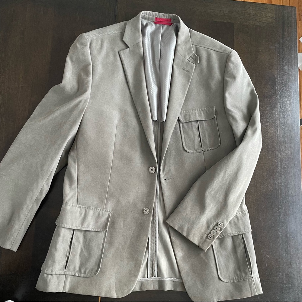 Mens Macys sport coat spring lightweight khaki 42L